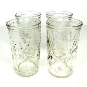 VTG Bell Juice Glasses Lot of 4  2 50th Anniversary & 2 Regular 4” Starburst